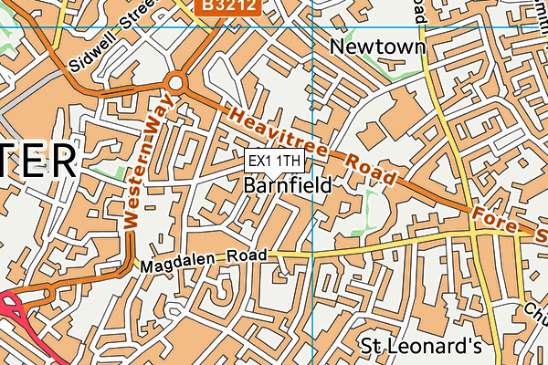 EX1 1TH map - OS VectorMap District (Ordnance Survey)