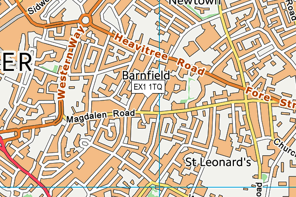 EX1 1TQ map - OS VectorMap District (Ordnance Survey)