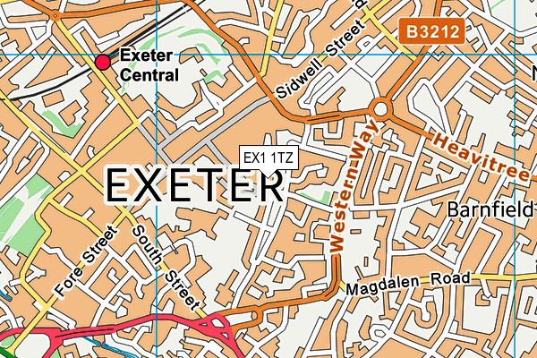 EX1 1TZ map - OS VectorMap District (Ordnance Survey)