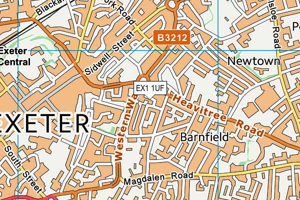 EX1 1UF map - OS VectorMap District (Ordnance Survey)