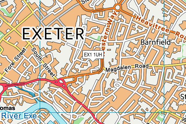 EX1 1UH map - OS VectorMap District (Ordnance Survey)