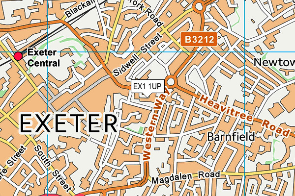 EX1 1UP map - OS VectorMap District (Ordnance Survey)