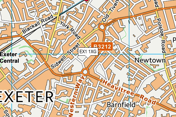 EX1 1XG map - OS VectorMap District (Ordnance Survey)