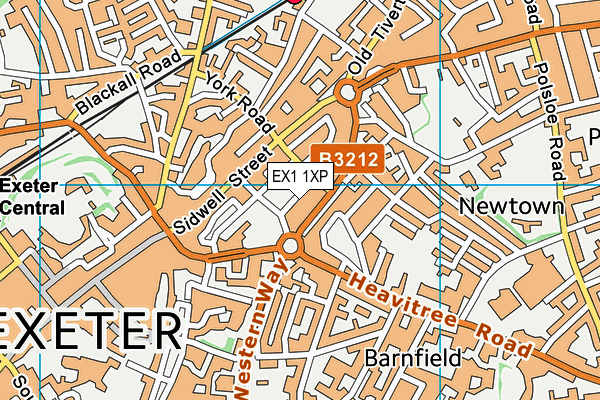 EX1 1XP map - OS VectorMap District (Ordnance Survey)