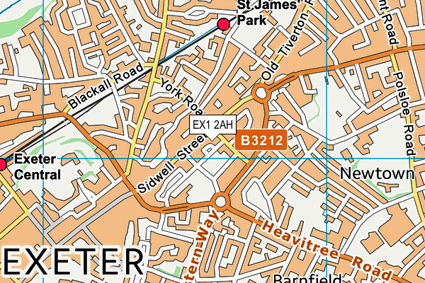 EX1 2AH map - OS VectorMap District (Ordnance Survey)