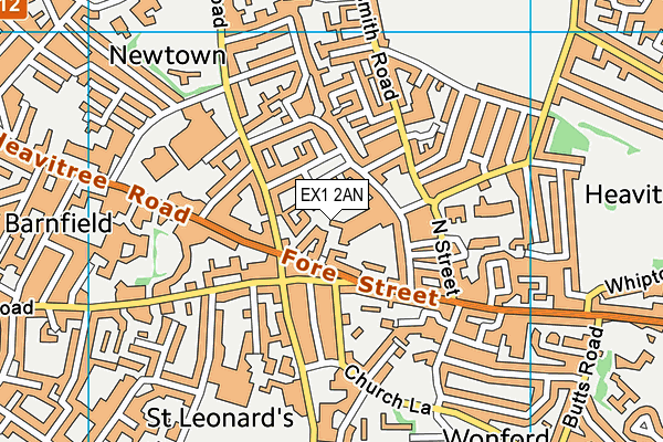 EX1 2AN map - OS VectorMap District (Ordnance Survey)