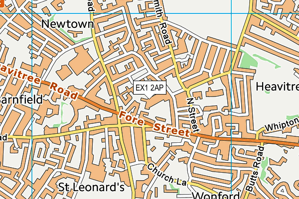 EX1 2AP map - OS VectorMap District (Ordnance Survey)