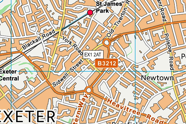 EX1 2AT map - OS VectorMap District (Ordnance Survey)