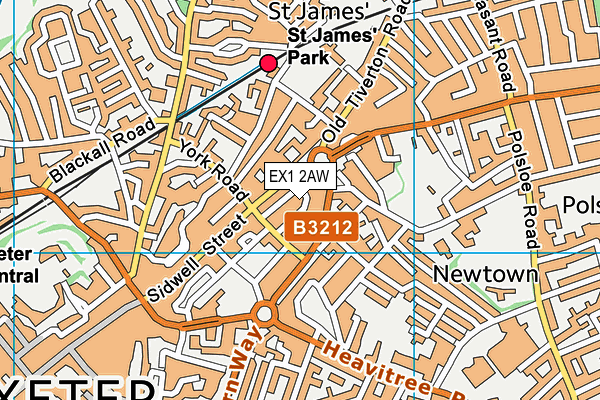 Body 2000 Gym (Closed) map (EX1 2AW) - OS VectorMap District (Ordnance Survey)