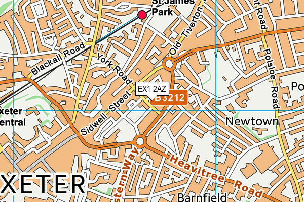 EX1 2AZ map - OS VectorMap District (Ordnance Survey)