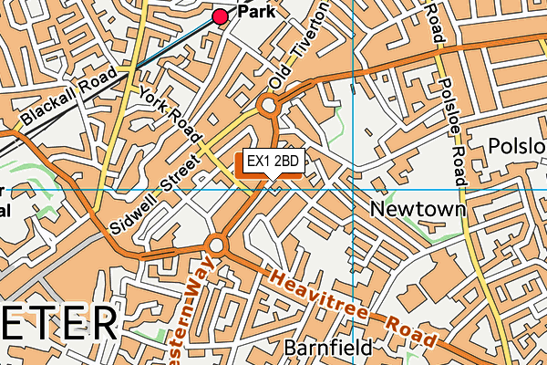 EX1 2BD map - OS VectorMap District (Ordnance Survey)