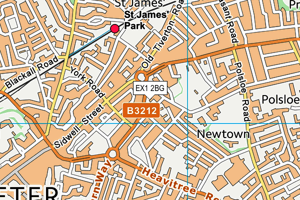 EX1 2BG map - OS VectorMap District (Ordnance Survey)