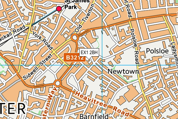 EX1 2BH map - OS VectorMap District (Ordnance Survey)