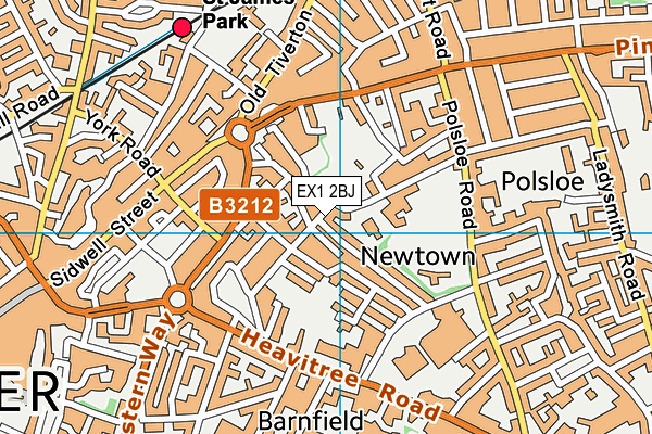 EX1 2BJ map - OS VectorMap District (Ordnance Survey)