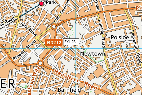 EX1 2BL map - OS VectorMap District (Ordnance Survey)