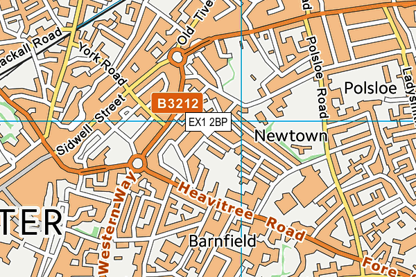 EX1 2BP map - OS VectorMap District (Ordnance Survey)