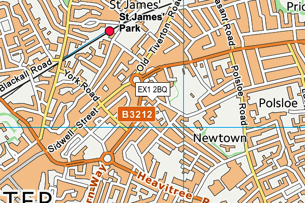 EX1 2BQ map - OS VectorMap District (Ordnance Survey)