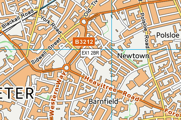 EX1 2BR map - OS VectorMap District (Ordnance Survey)