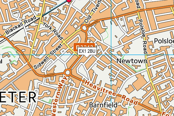EX1 2BU map - OS VectorMap District (Ordnance Survey)