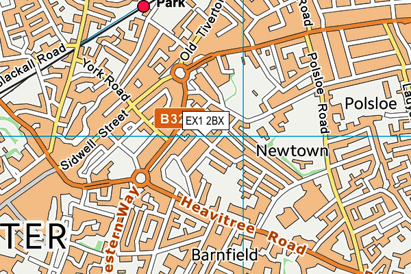 EX1 2BX map - OS VectorMap District (Ordnance Survey)
