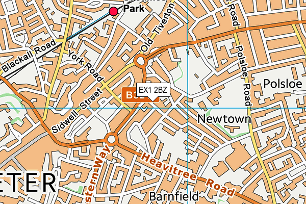 EX1 2BZ map - OS VectorMap District (Ordnance Survey)