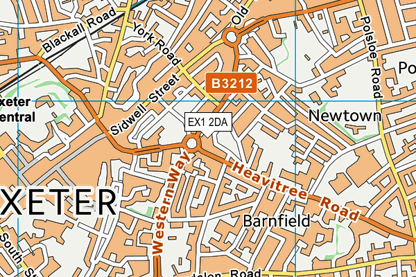 EX1 2DA map - OS VectorMap District (Ordnance Survey)