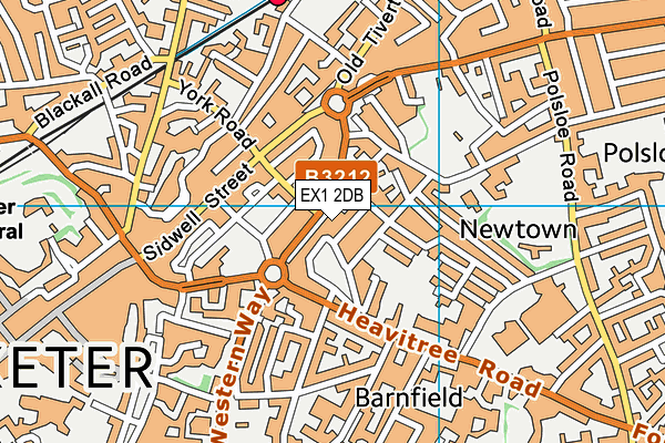 EX1 2DB map - OS VectorMap District (Ordnance Survey)