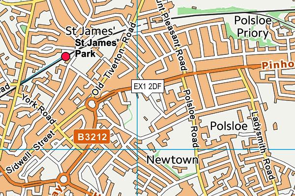 EX1 2DF map - OS VectorMap District (Ordnance Survey)