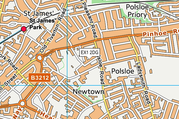 EX1 2DG map - OS VectorMap District (Ordnance Survey)