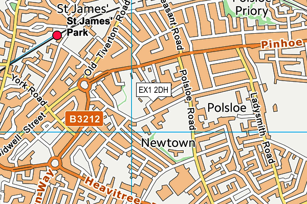 EX1 2DH map - OS VectorMap District (Ordnance Survey)