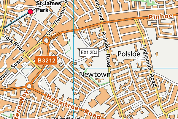 EX1 2DJ map - OS VectorMap District (Ordnance Survey)