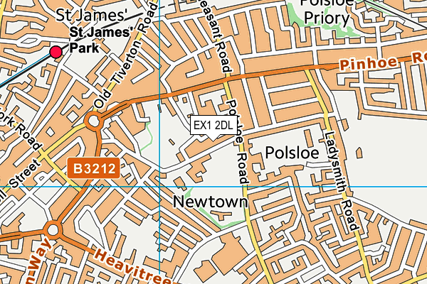 EX1 2DL map - OS VectorMap District (Ordnance Survey)