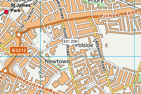 EX1 2DN map - OS VectorMap District (Ordnance Survey)