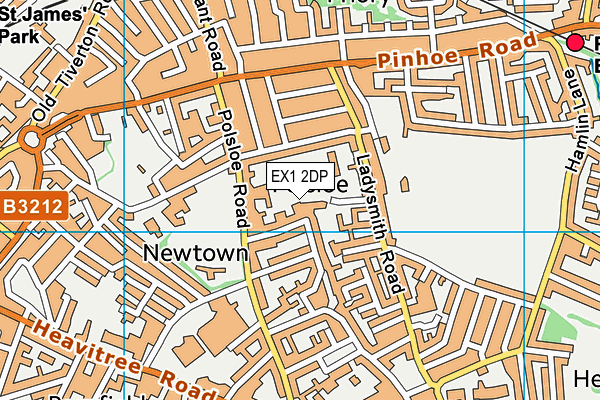 EX1 2DP map - OS VectorMap District (Ordnance Survey)