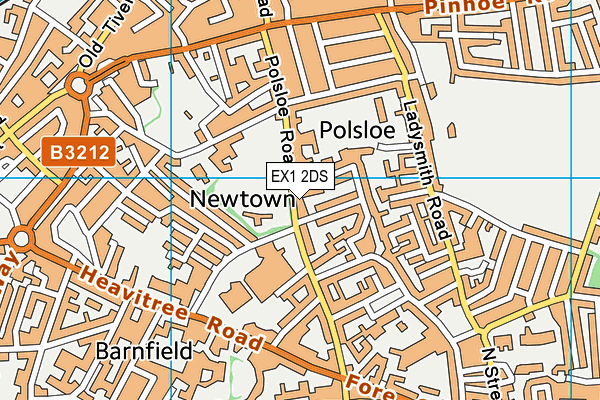 EX1 2DS map - OS VectorMap District (Ordnance Survey)