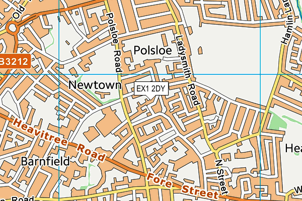 EX1 2DY map - OS VectorMap District (Ordnance Survey)