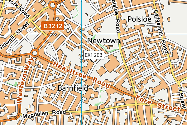 EX1 2EB map - OS VectorMap District (Ordnance Survey)