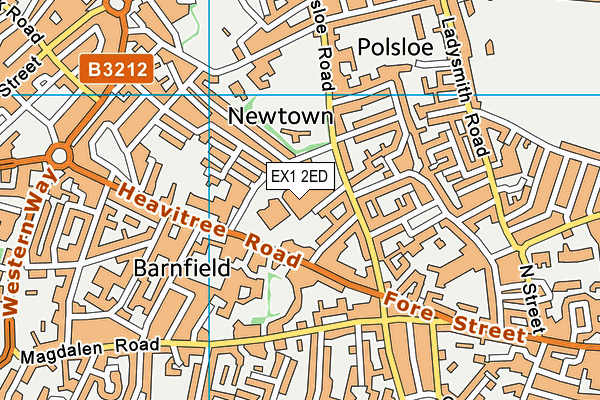 EX1 2ED map - OS VectorMap District (Ordnance Survey)