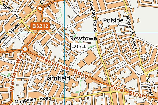 EX1 2EE map - OS VectorMap District (Ordnance Survey)