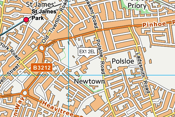 EX1 2EL map - OS VectorMap District (Ordnance Survey)