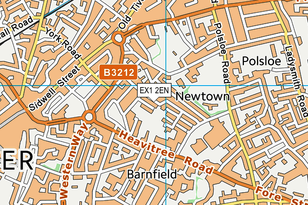 EX1 2EN map - OS VectorMap District (Ordnance Survey)