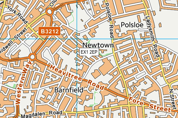 EX1 2EP map - OS VectorMap District (Ordnance Survey)