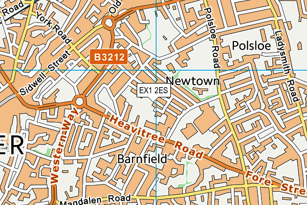 Newtown Primary School (Closed) map (EX1 2ES) - OS VectorMap District (Ordnance Survey)