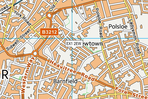 EX1 2EW map - OS VectorMap District (Ordnance Survey)
