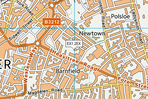 EX1 2EX map - OS VectorMap District (Ordnance Survey)