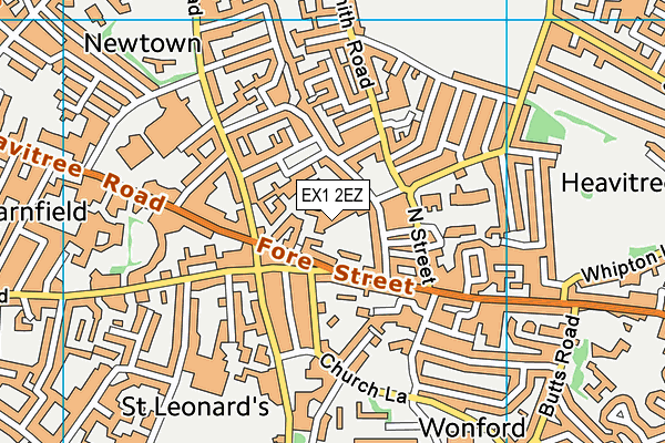 EX1 2EZ map - OS VectorMap District (Ordnance Survey)