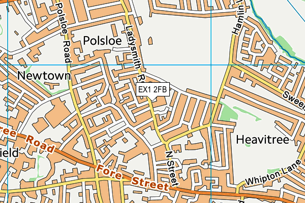 EX1 2FB map - OS VectorMap District (Ordnance Survey)