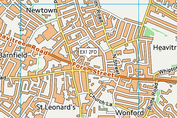 EX1 2FD map - OS VectorMap District (Ordnance Survey)