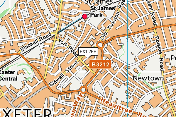 EX1 2FH map - OS VectorMap District (Ordnance Survey)