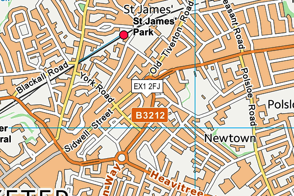 EX1 2FJ map - OS VectorMap District (Ordnance Survey)